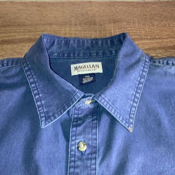 Mens XXL Magellan Outdoors Blue Button Down - Picture 6 of 11
